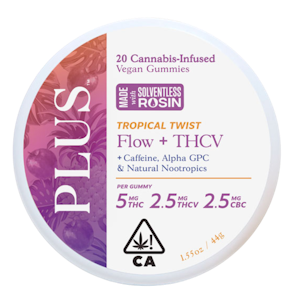 PLUS PRODUCTS - Plus - Flow - Tropical Twist - 2:1 THCV/CBC/THC - Gummies - 20pk - 100mg