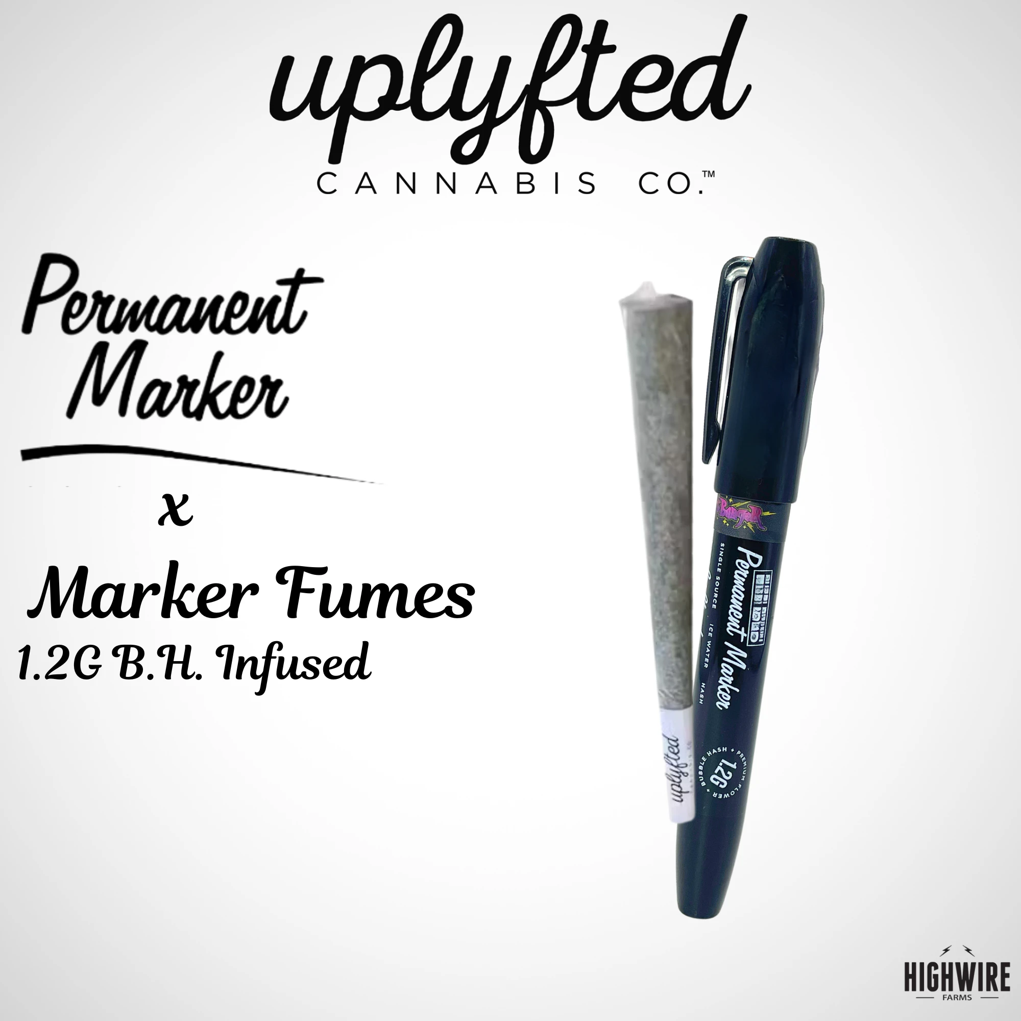 UPLYFTED CANNABIS - Uplyfted Permanent Marker X Marker Fumez Bubble Hash Infused Preroll 1.2g Main Image