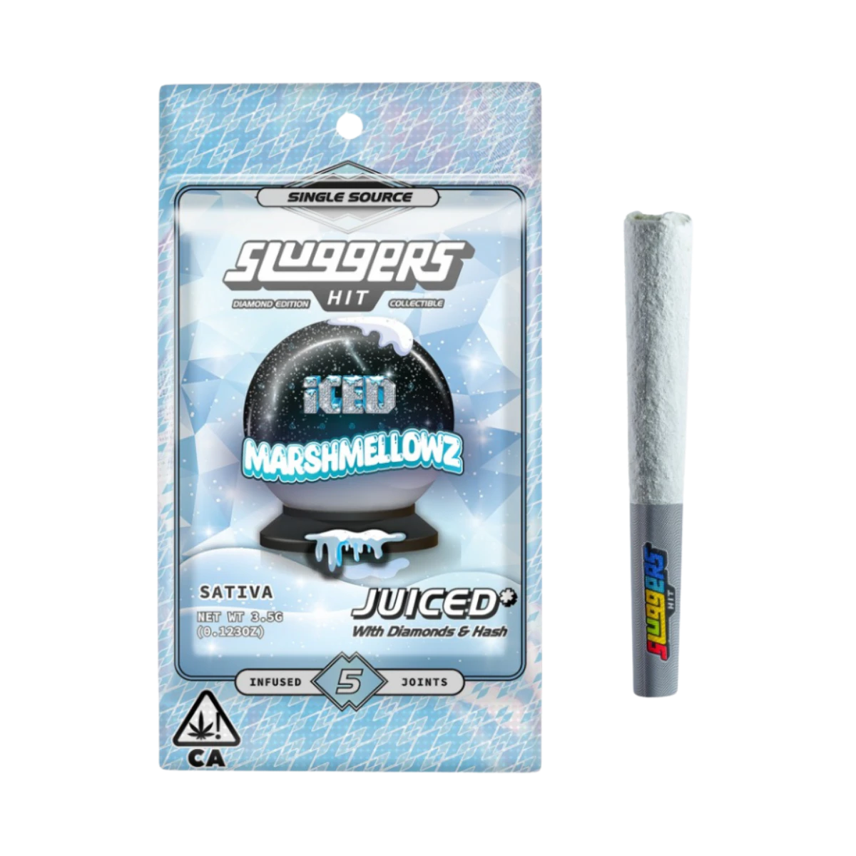 Sluggers Hit - Marshmellowz (S) | .7g 5pk Diamond Infused Prerolls | Sluggers Main Image