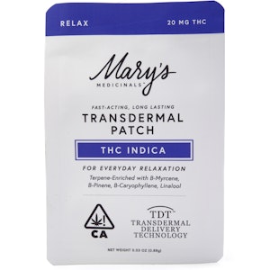 MARY'S MEDICINALS - Relax THC 20mg Transdermal Patch - Mary's Medicinals