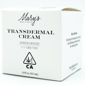 1:1 CBD:THC 2000mg Sandalwood Transdermal Cream - Mary's Medicinal