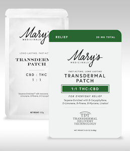 MARY'S MEDICINALS - Mary's Medicinals | 1:1 Transdermal Patch | CBD:THC | 20mg 