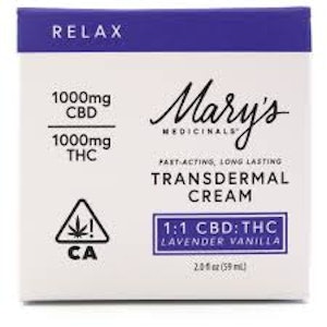 MARY'S MEDICINALS - MARYS MEDICINALS | VANILLA LAVENDER 1:1 THC/CBD | TOPICAL | 2OZ