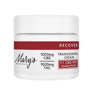 Mary's Medicinals - Mary's Medicinals - 2oz 1:1 CBD/THC Sandalwood Topical Recover Cream