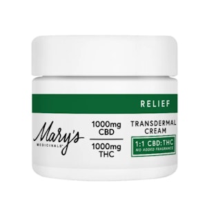 Mary's Medicinals - Mary's Medicinals - 2oz Transdermal Cream 1:1 1000mg (Fragrance Free)