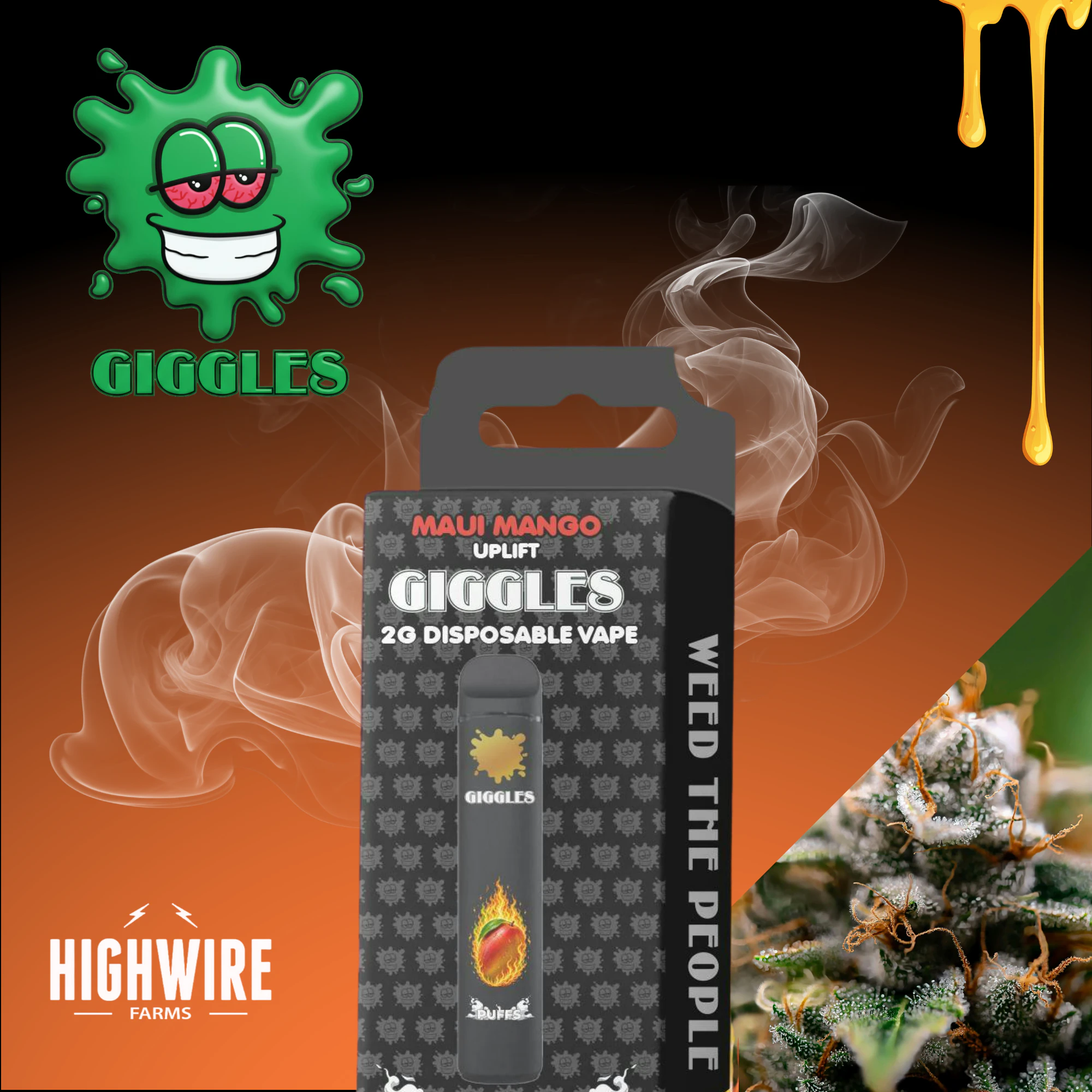 Giggles Puffs - Giggles Puffs Hash Rosin Infused Disposable Maui Mango 2g Main Image