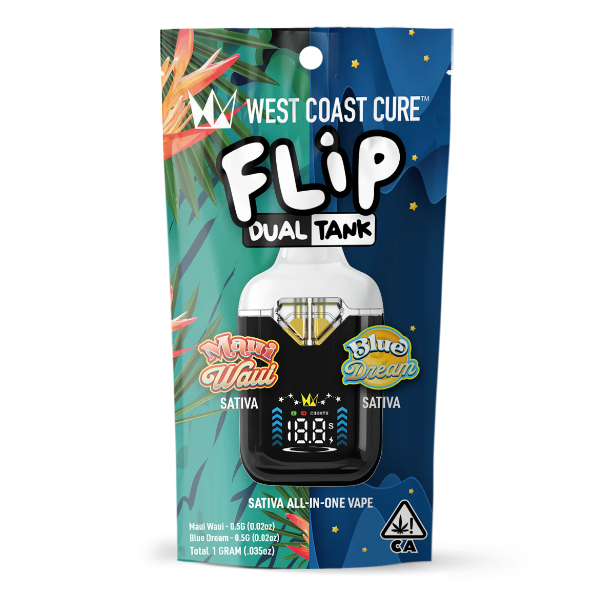 West Coast Cure - Maui Waui x Blue Dream (S) | 1g Flip All-In-One CUREbar | West Coast Cure Main Image