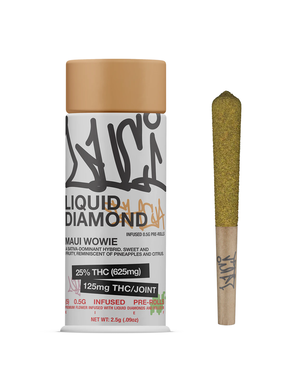 Luci - Luci | Maui Wowie (Hybrid) | Liquid Diamond Infused Prerolls | 5 Pack | 0.5g Each Main Image