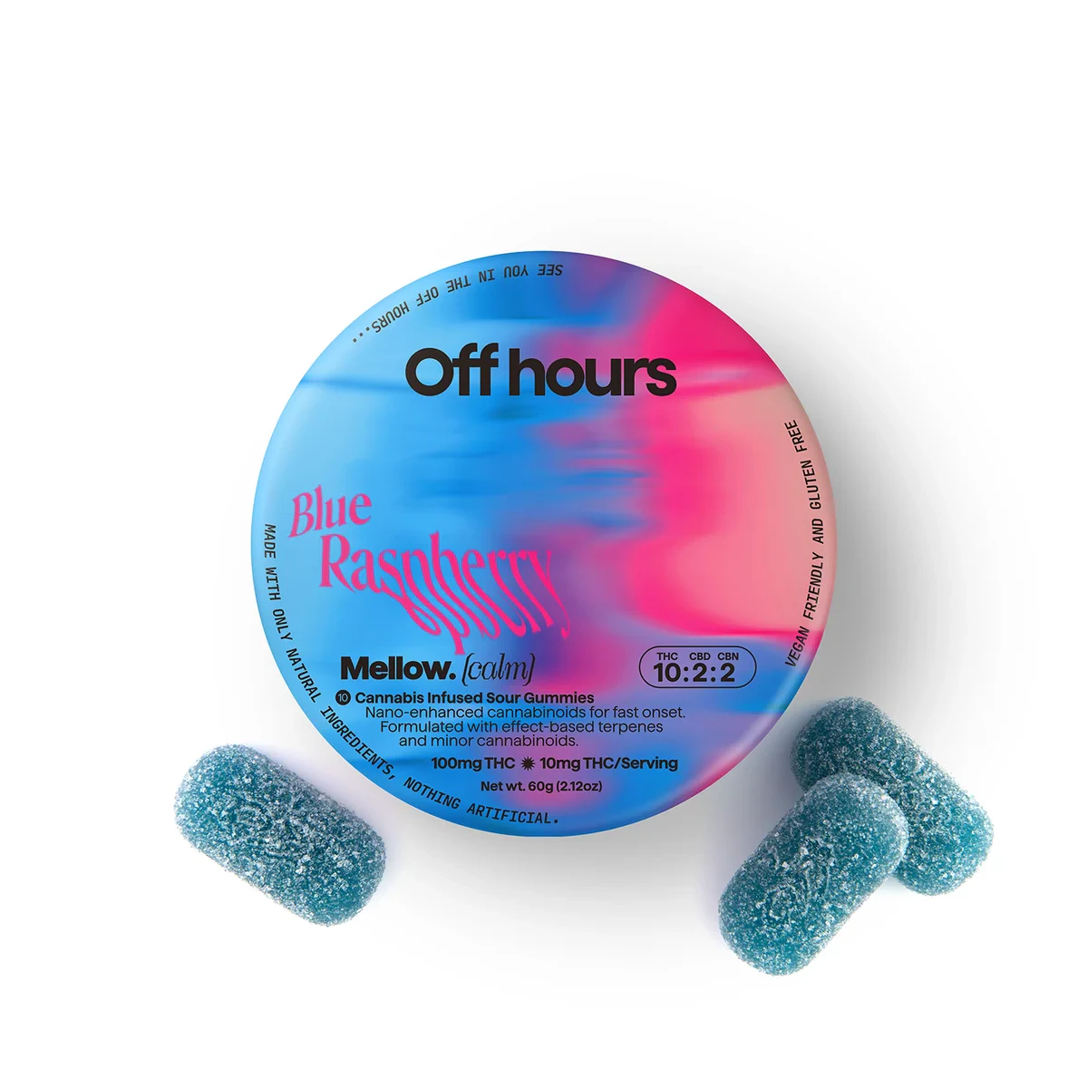 Off Hours - Off hours - 'Mellow' Blue Raspberry - Gummy - 10 x 10mg Main Image