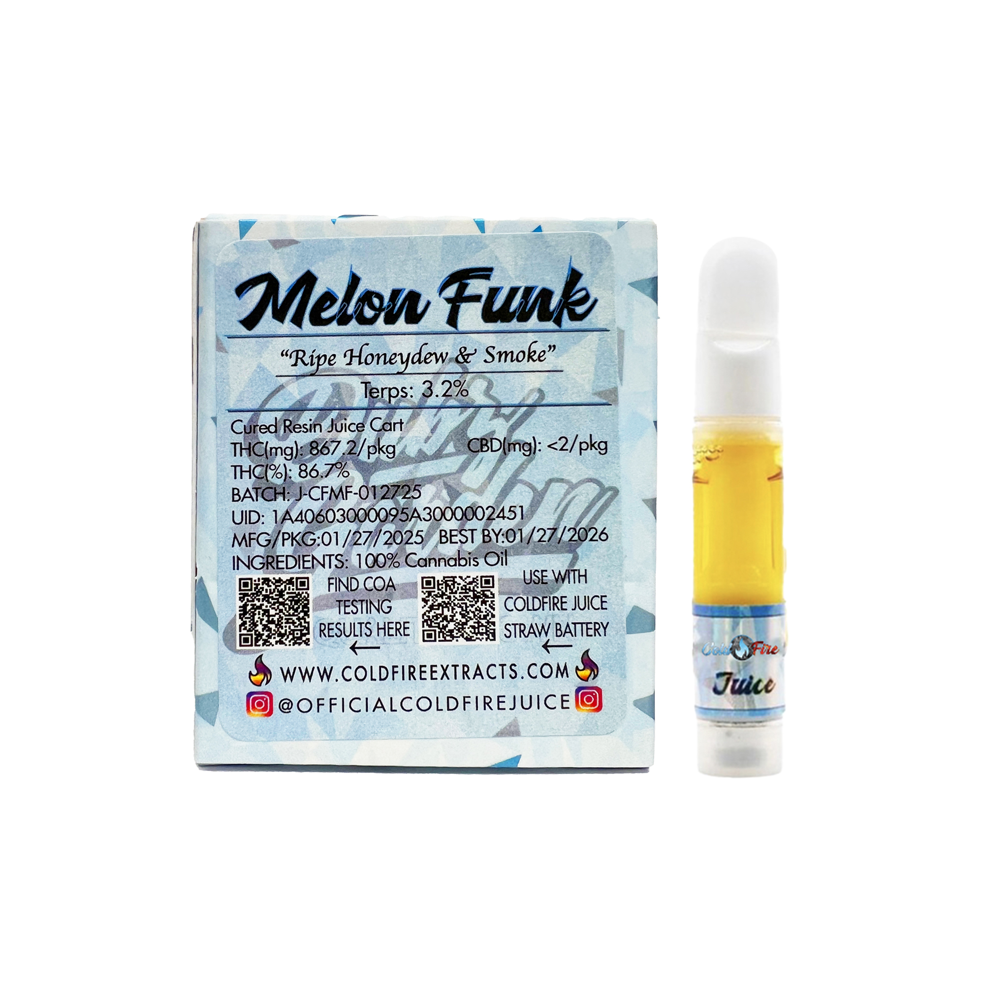 ColdFire x Dubz Garden Melon Funk Live Juice Cartridge 1.0g