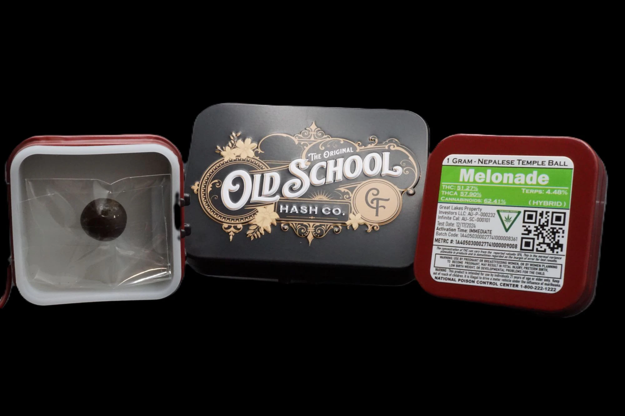 Old School Hash Co. - Old School Hash: Melonade Temple Ball (1g) Main Image