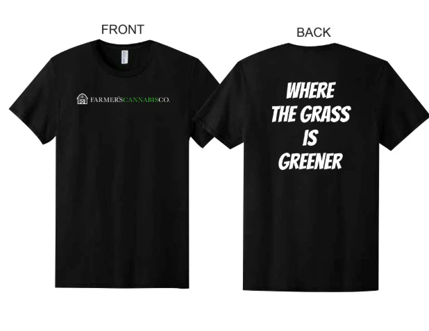 Farmer's Cannabis Co -  Farmer's Black Tee | Where The Grass is Greener | Medium Main Image
