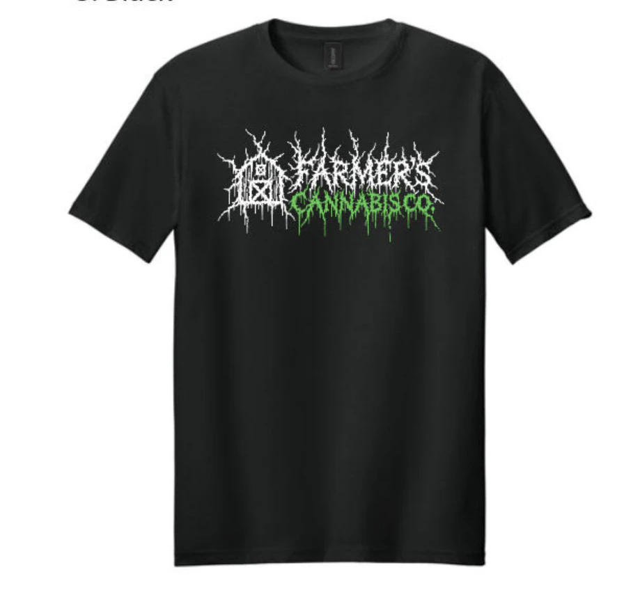 Farmer's Cannabis Co -  Farmer's Black Tee | Metal Logo | Medium Main Image