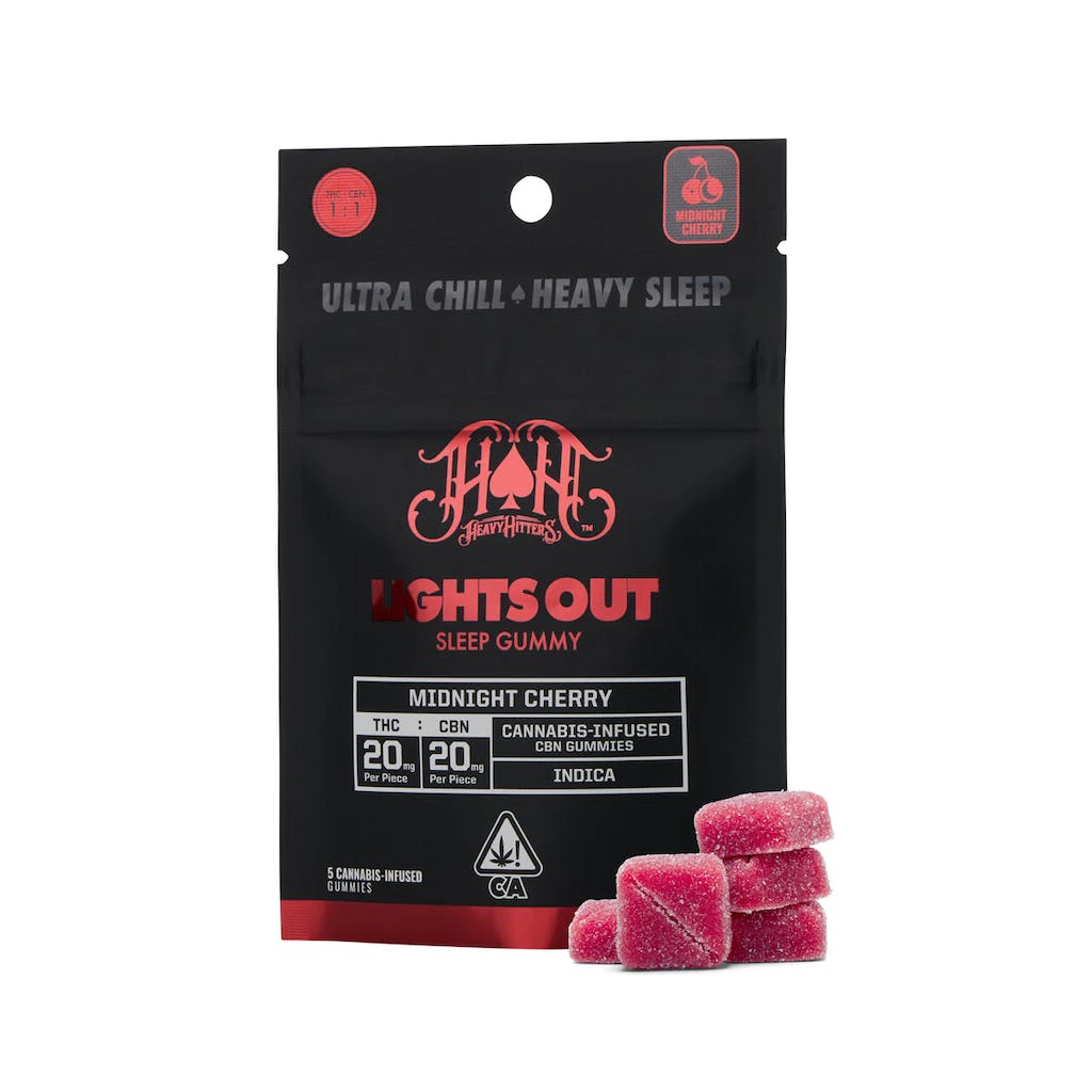 Heavy Hitters - Heavy Hitters Midnight Cherry Lights Out 1:1 CBN:THC Sleep Gummies 100mg Main Image