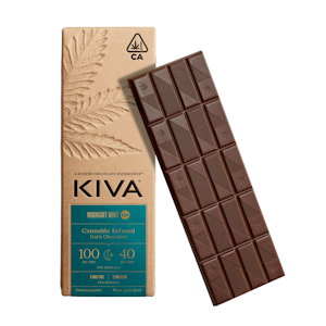 KIVA - Midnight Mint (I) | Dark Chocolate Bar 100mg THC:40mg CBN | Kiva