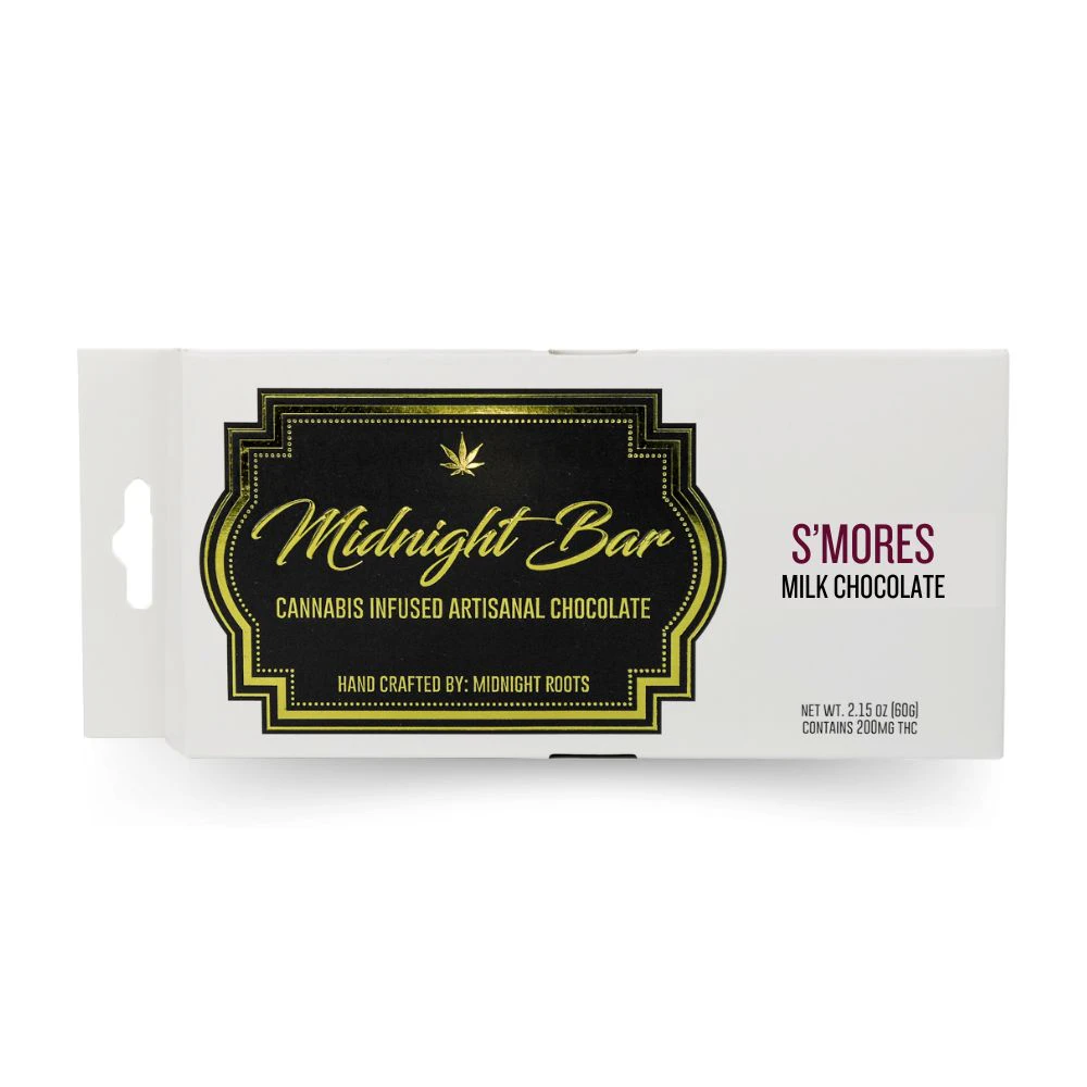 Midnight Roots - S'mores Milk Chocolate 200mg Bar - MIDNIGHT ROOTS Main Image