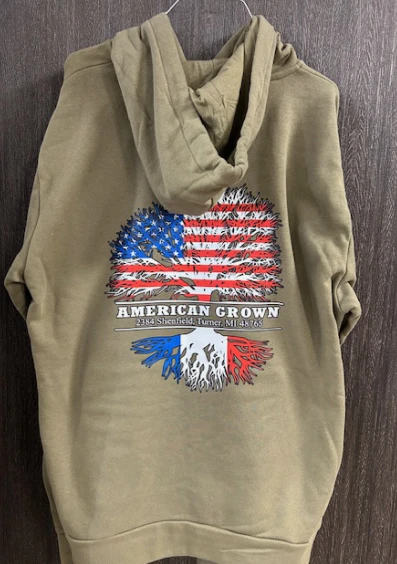 AMERICAN GROWN - American Grown Hoodie- Military Green Main Image
