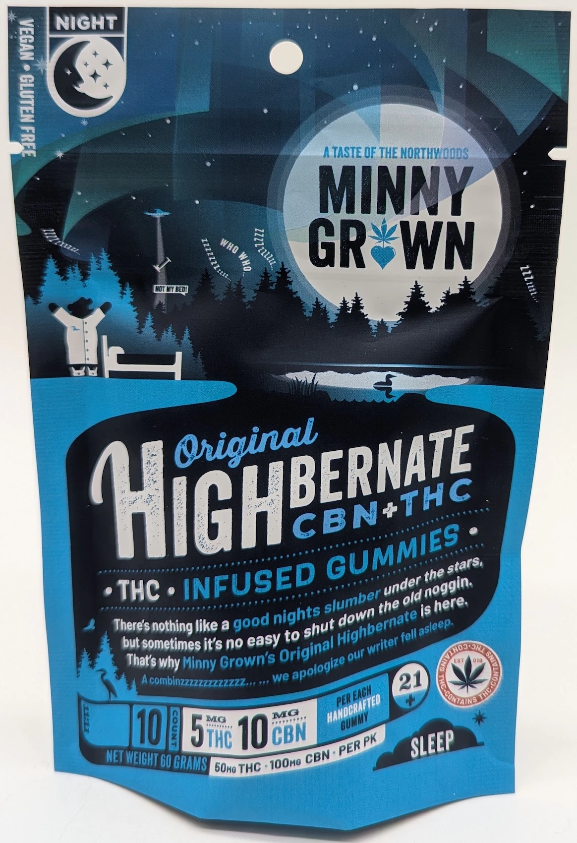 Minny Grown - Minny Grown | Original Highbernate THC gummies | 50mg THC 100mg CBN Main Image