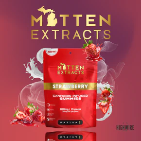 Mitten Extracts Gummies Strawberry 200mg (Sativa)