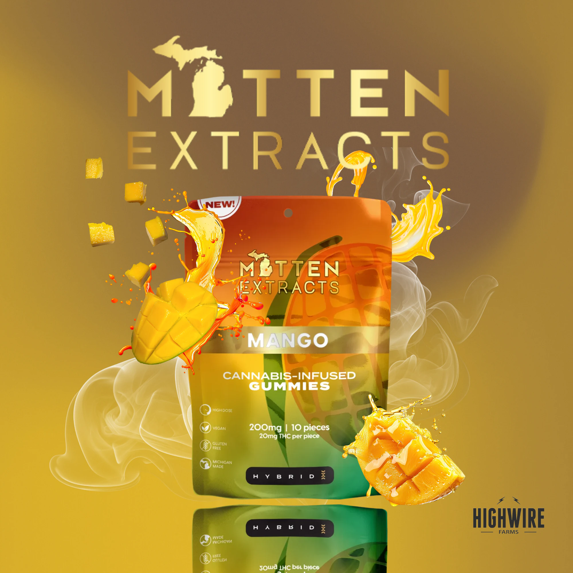 Mitten Extracts - Mitten Extracts Gummies Mango 200mg (Hybrid) Main Image