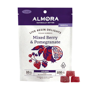 Almora - Mixed Berry & Pomegranate (Delights) | 100mg Live Resin Gummies | Almora
