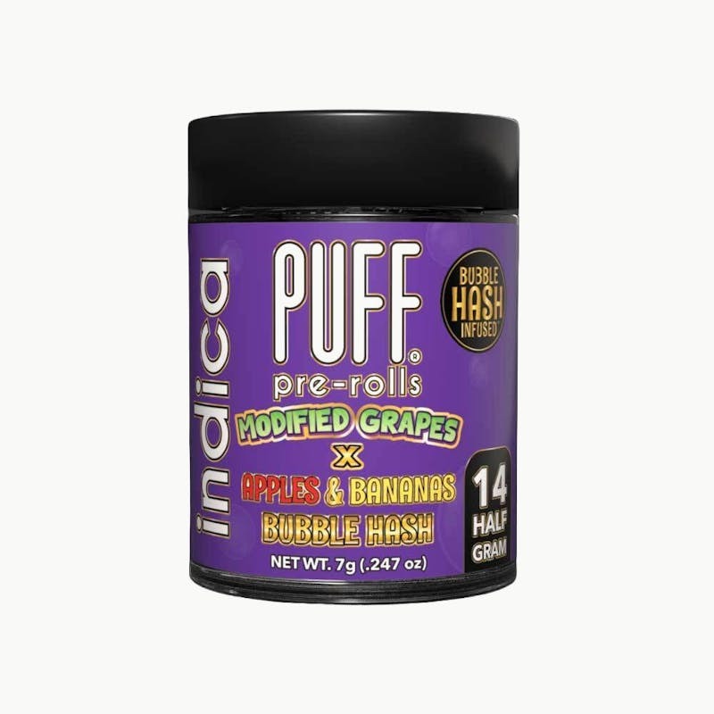 PUFF Modified Grapes x Apples and Bananas Bubble Hash Infused 14-Pack Pre-Roll 7.0g