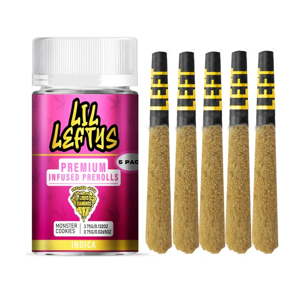 LEFT COAST - Monster Cookies Lil Leftys | Infused Pre-rolls | 0.75g 5-pack | Left Coast Main Image