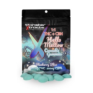 Monster Xtracts - Blueberry Bliss 1:1 THC:CBN 200mg Gummies (10x20mg) - MONSTER XTRACTS
