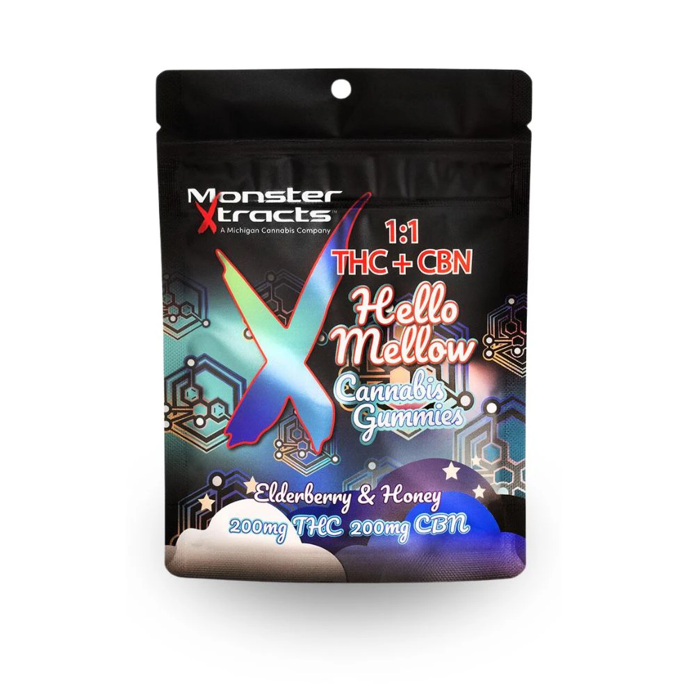 Monster Xtracts - Elderberry & Honey 1:1 THC:CBN 200mg Gummies (10x20mg) - MONSTER XTRACTS Main Image
