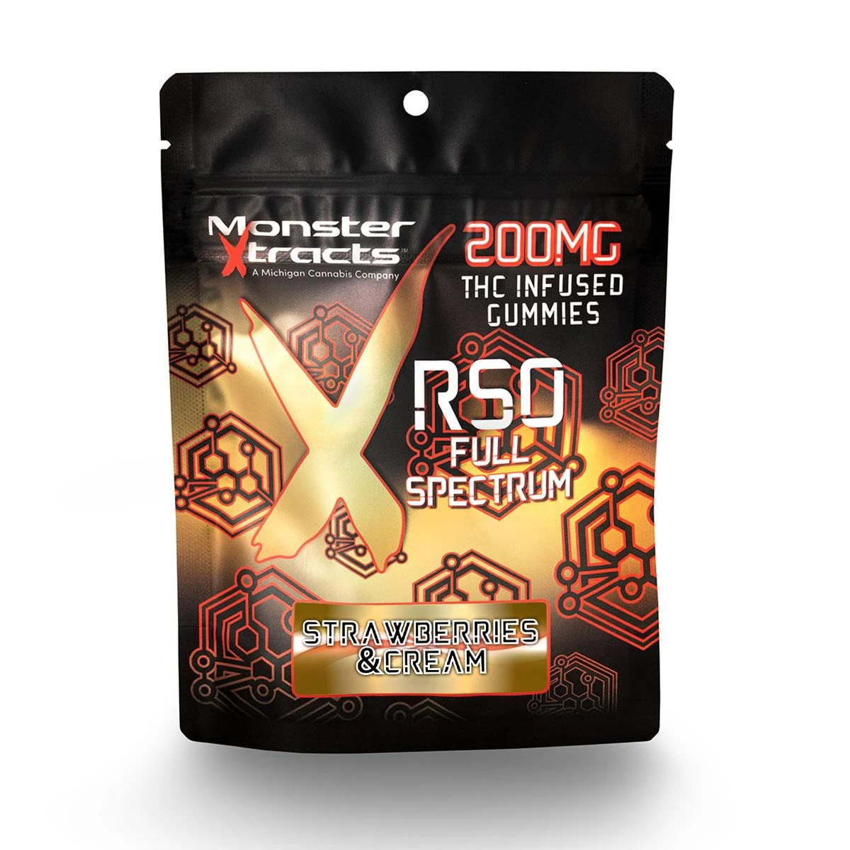 Monster Xtracts - Strawberries & Cream - 200mg RSO Gummy Main Image