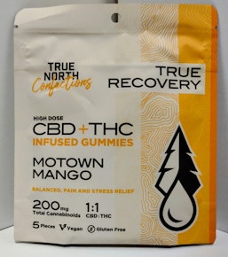 200mg Motown Mango THC Gummies 5x20mg 1:1 THC/CBD