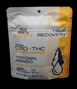 True North - 200mg Motown Mango THC Gummies 5x20mg 1:1 THC/CBD