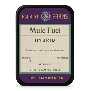 FLORIST FARMS - Mule Fuel | Live Resin Infused Pre-rolls | .5g/5 pack | Florist Farms