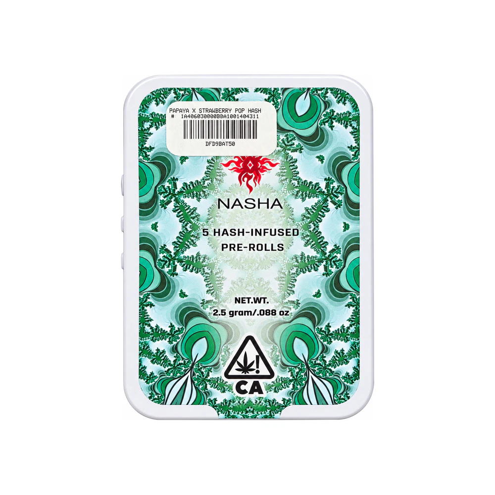NASHA - PAPAYA X STRAWBERRY POP HASH INFUSED (5PK) - NASHA Main Image