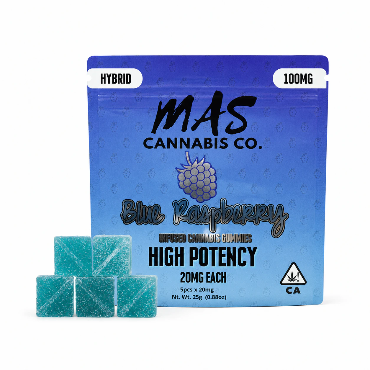 Mas - 100mg MAS Gummies - Blue Raspberry 5x20mg Main Image