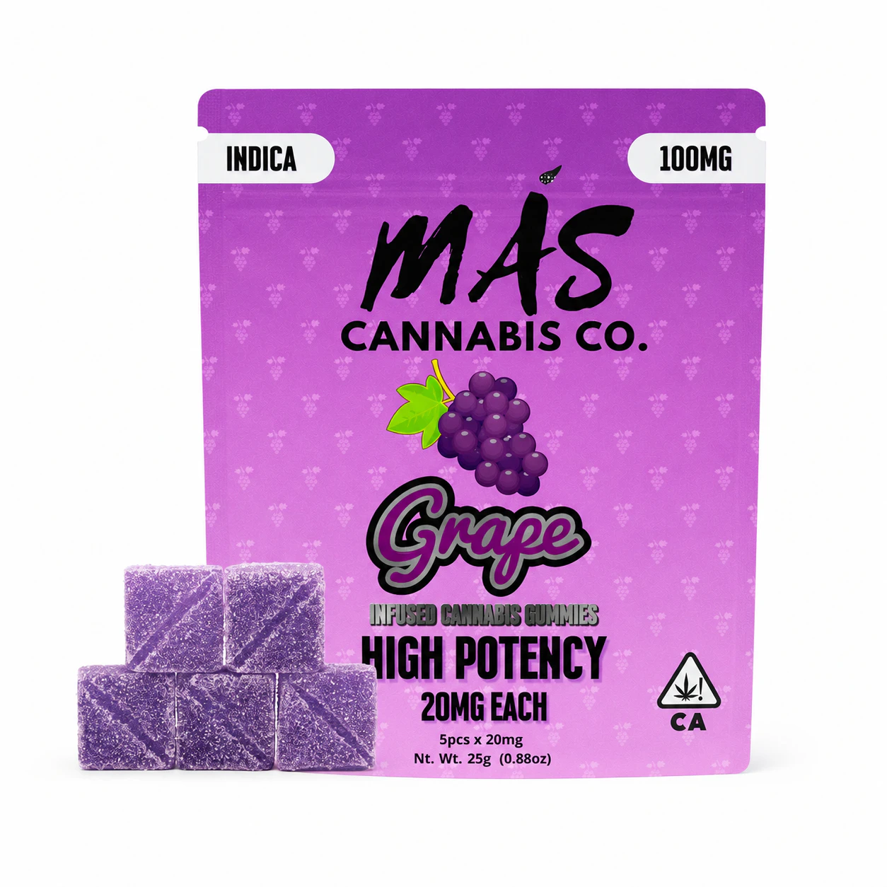 Mas - 100mg MAS Gummies - Grape 5x20mg Main Image