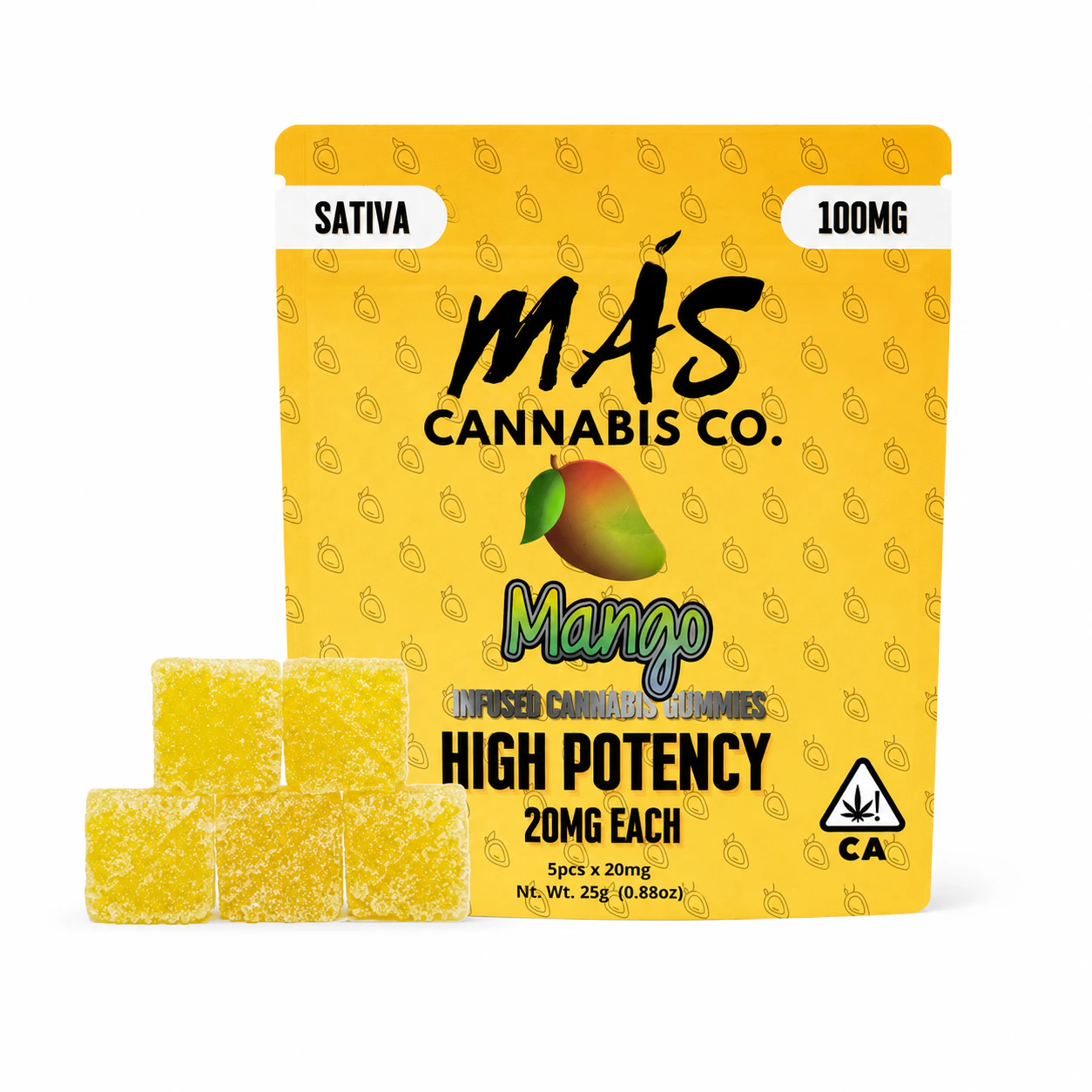 Mas - 100mg MAS Gummies - Mango 5x20mg Main Image