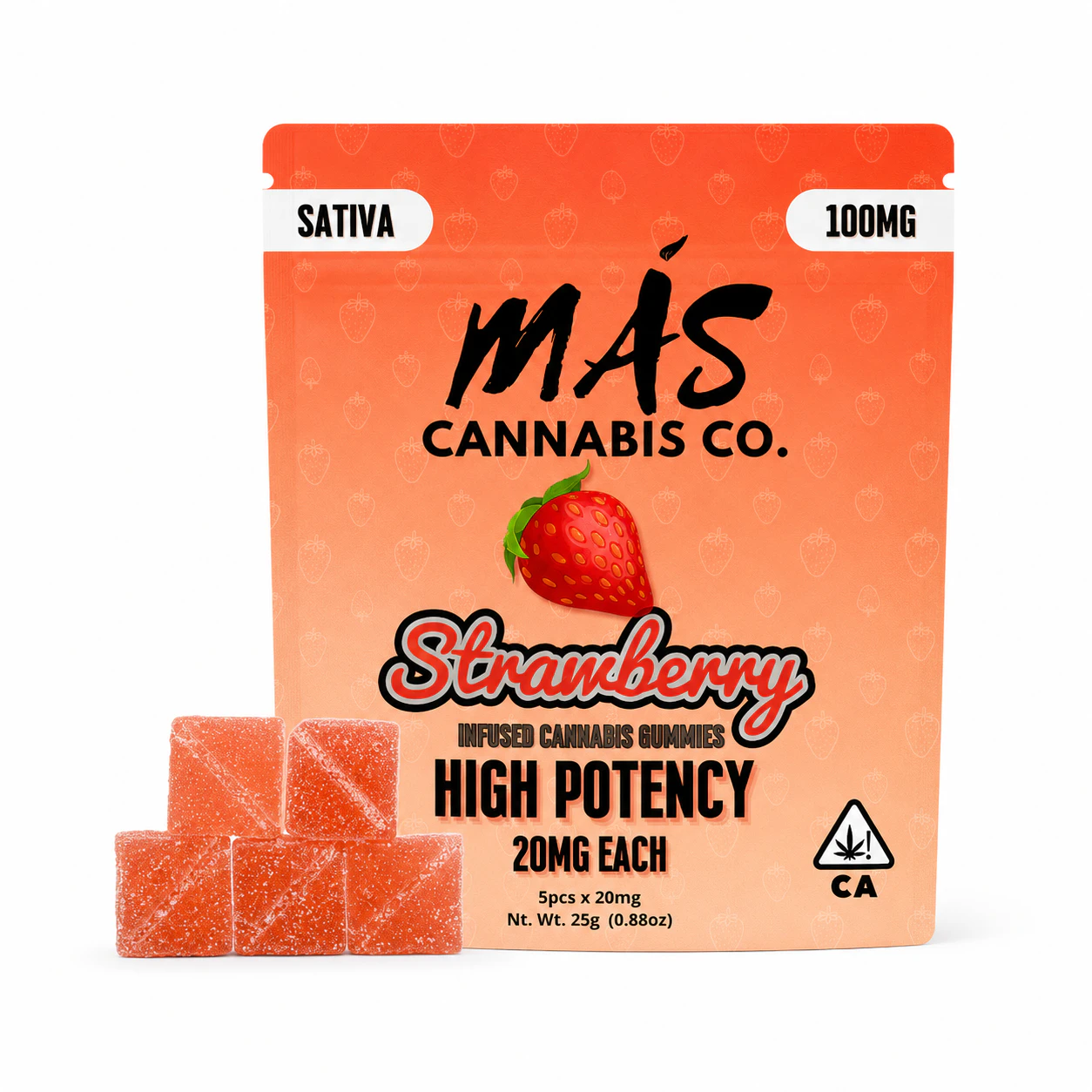 Mas - 100mg MAS Gummies - Strawberry 5x20mg Main Image