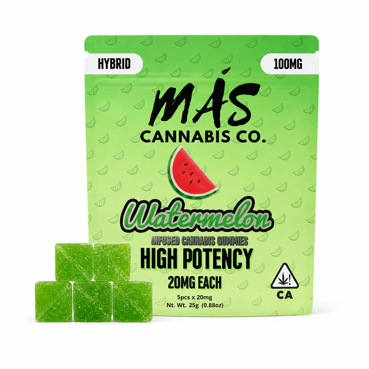 Mas - 100mg MAS Gummies - Watermelon 5x20mg Main Image