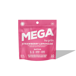 Grön - Edibles | Gron | Mega | Strawberry Lemonade | (100mg CBC:100mg THC) [10pk]