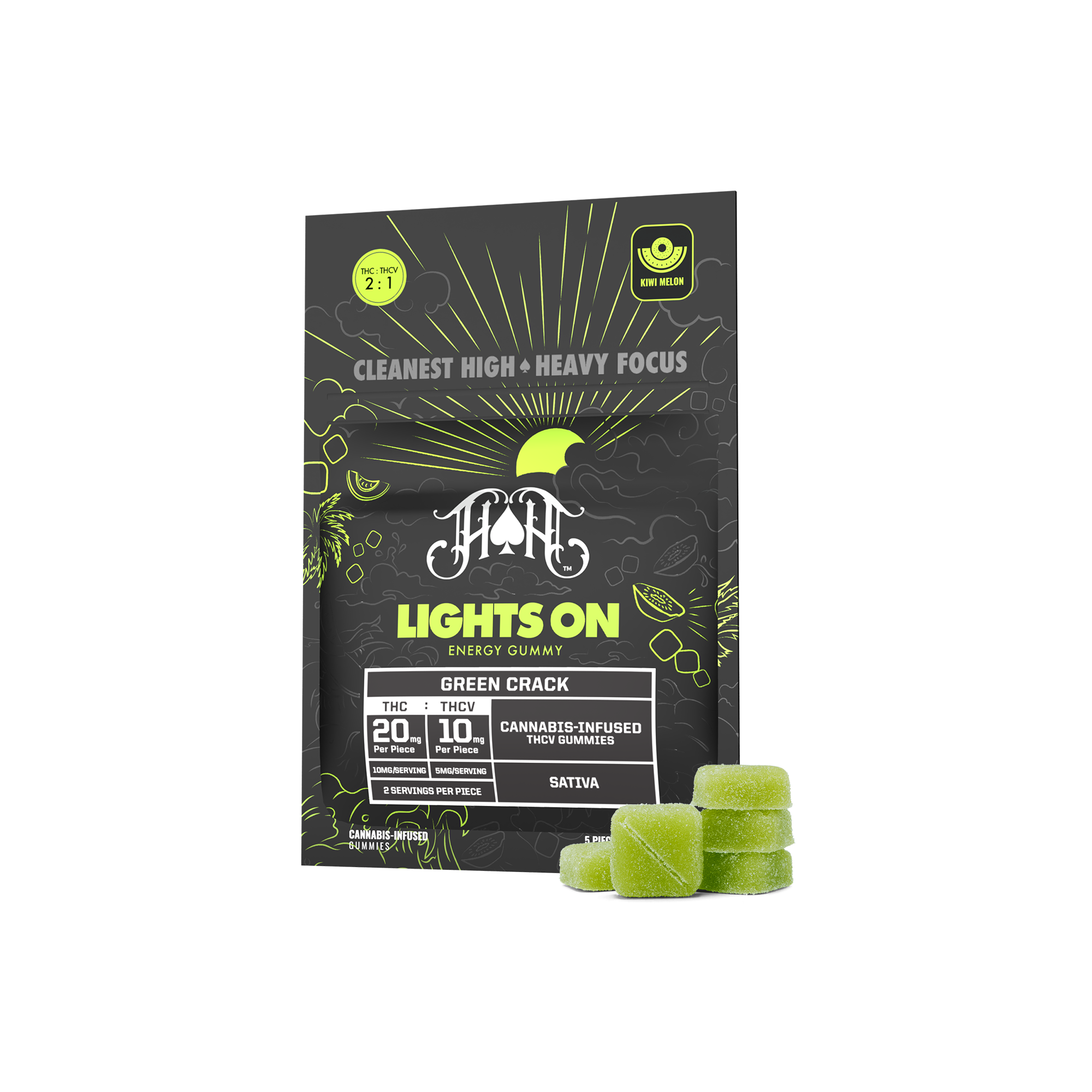 Heavy Hitters | Lights On (Green Crack) - 100mg Edible -