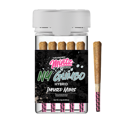 Mintz - NY Gumbo -Indica- 17.56% THC | 5pk 2.5g (Infused Pre-Rolls) | Mintz    -l8 back