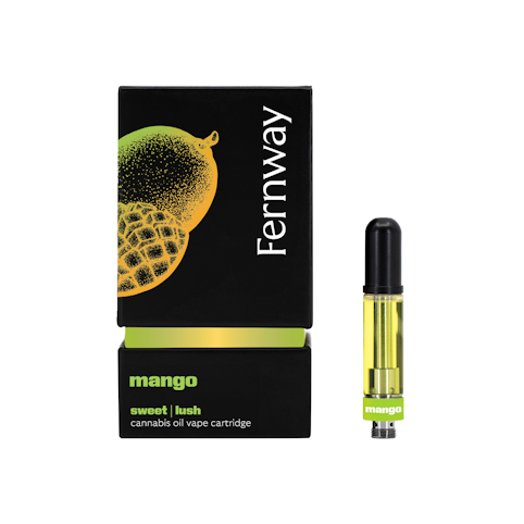 Fernway - Mango  -Hybrid- 79.09% THC | 510 Thread Vape Cartridge, 1.0g | Fernway    -ttt6 front