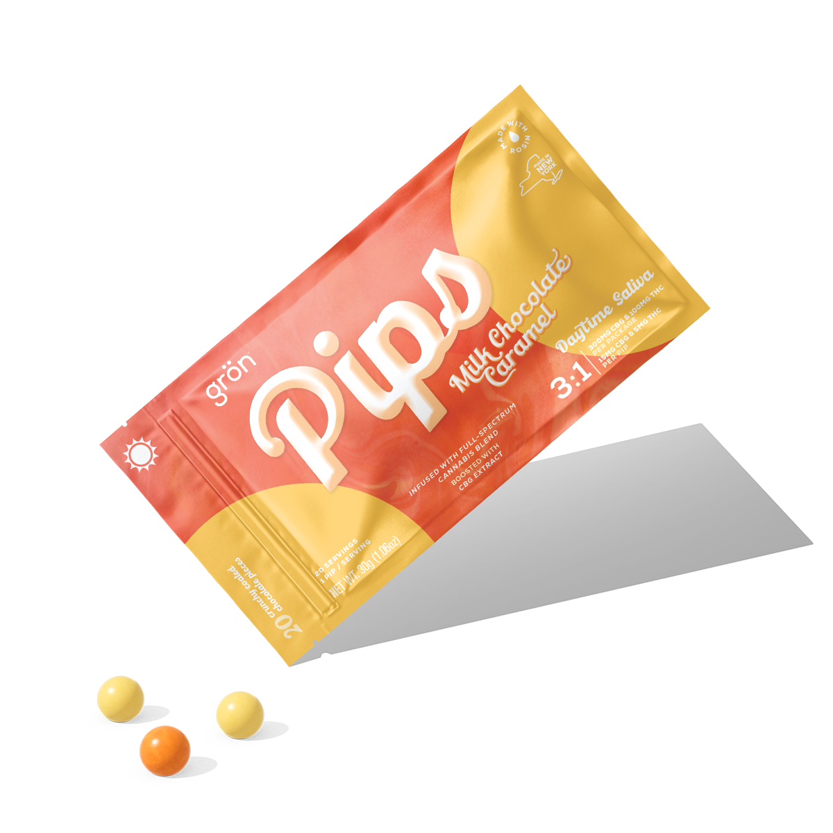 Milk Chocolate Caramel Pips 3:1 (CBG:THC) - 100mg - Edible