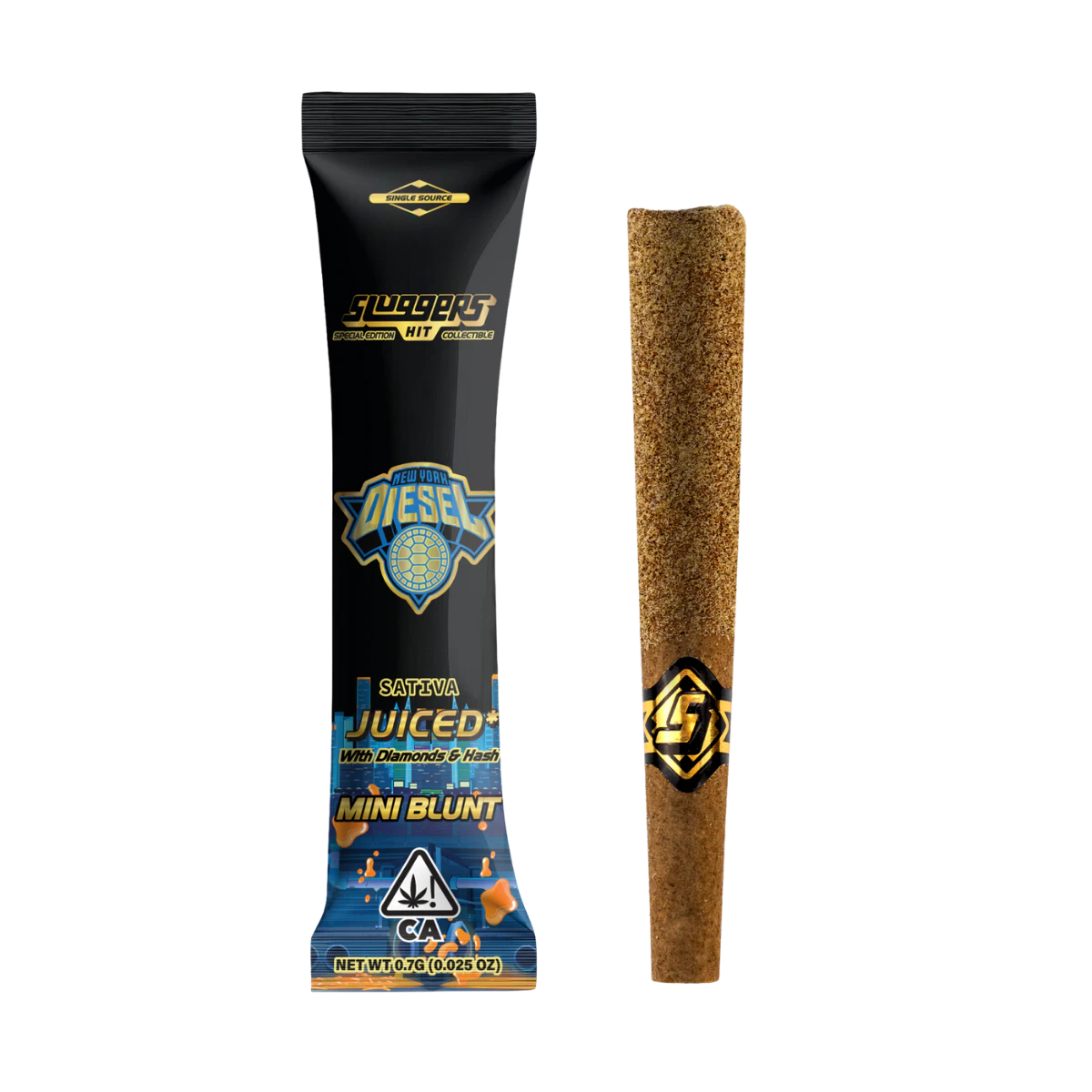 Sluggers Hit - NYC Diesel (S) | .7g Single Mini Blunt Infused Preroll | Sluggers Main Image