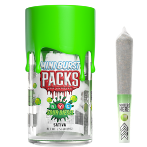 Packs - Packs | NYC Sour Diesel | 5pk Mini Burst Preroll 2.5g