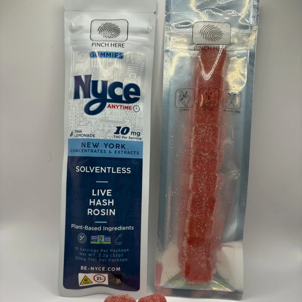 NYCE - Nyce - Pink Lemonade - Live Hash Rosin - 100mg - 10mg x 10ct - Edibles Main Image
