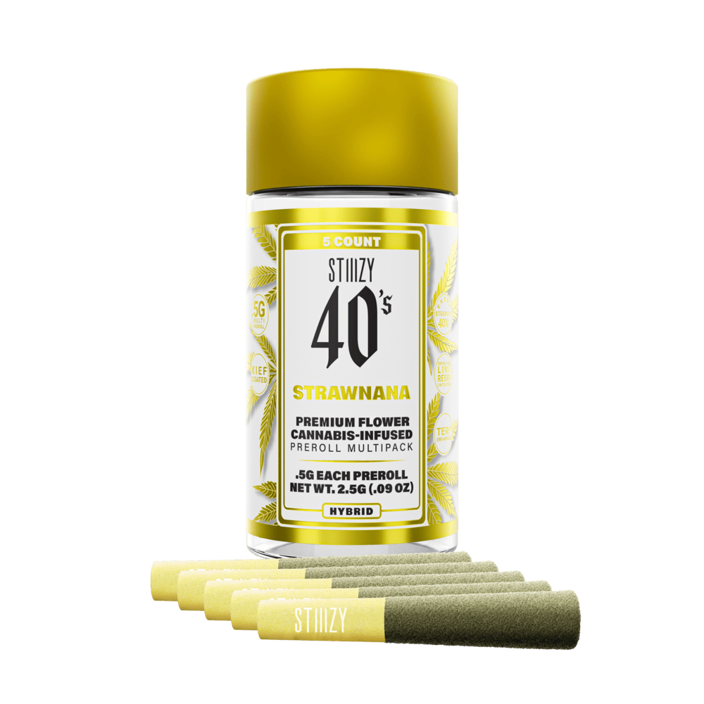STIIIZY 40's | Strawnana - (5pk) 40's Infused Preroll 5 P