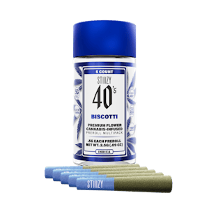 STIIIZY - STIIIZY 40's | Biscotti- (5pk) 40's Infused Preroll 5 Pack| indica
