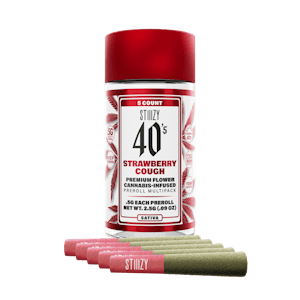 STIIIZY - STIIIZY 40'S | Strawberry Cough infused pre-roll (5pk) | Sativa